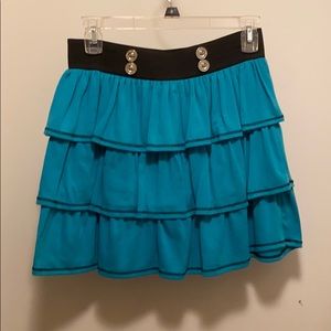 Juniors blue ruffle skirt